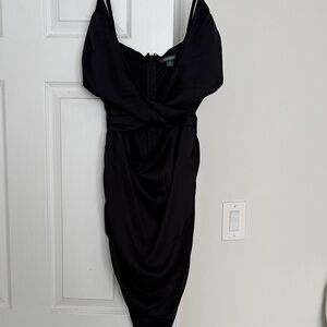 NWOT - Criss Cross Open Front Black Dress